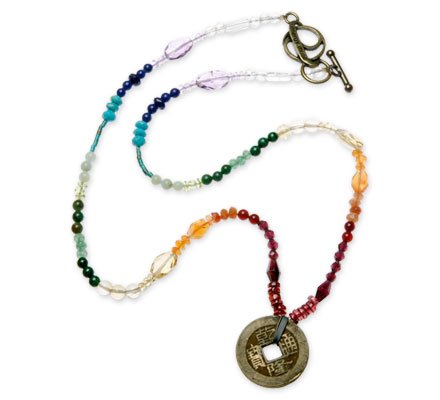 Rainbow Necklace with Coin