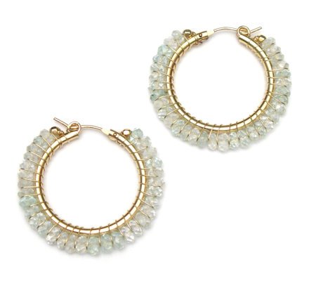 Divine Earrings - Aquamarine - Large Hoop