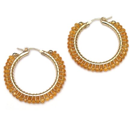 Divine Earrings - Citrine -Large Hoop