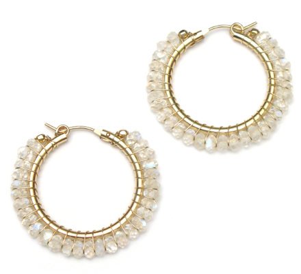 Divine Earrings - Moonstone -Large Hoop