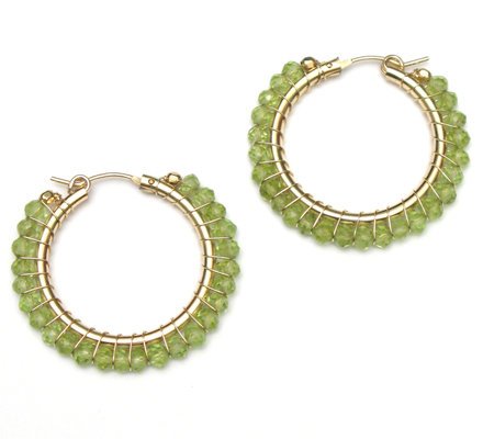 Divine Earrings - Peridot - Large Hoop