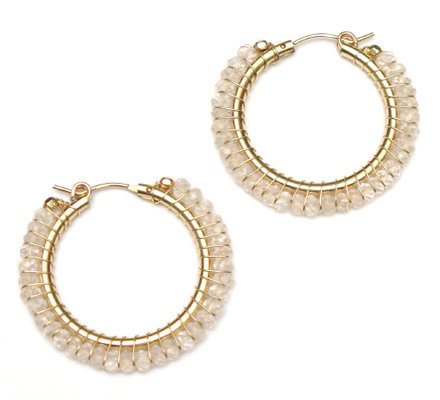Divine Earrings - Rose Quartz - Large Hoop