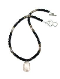 Air Necklace with Raspberry Quartz Pendant