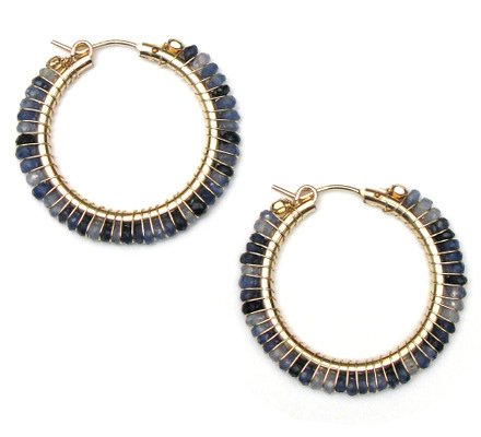 Divine Earrings - Multi Sapphire- Large Hoop
