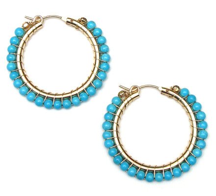 Divine Earrings - Turquoise Large Hoop