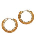 Divine Earrings - Citrine -Large Hoop