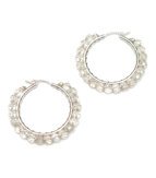 Divine Earrings - Clear Quartz Sterling Silver - Large Hoop
