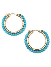 Divine Earrings - Turquoise Large Hoop