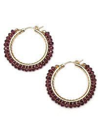 Divine Earrings - Red Garnet Large Hoop