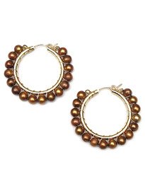 Divine Earrings - Large Pearls Large Hoop
